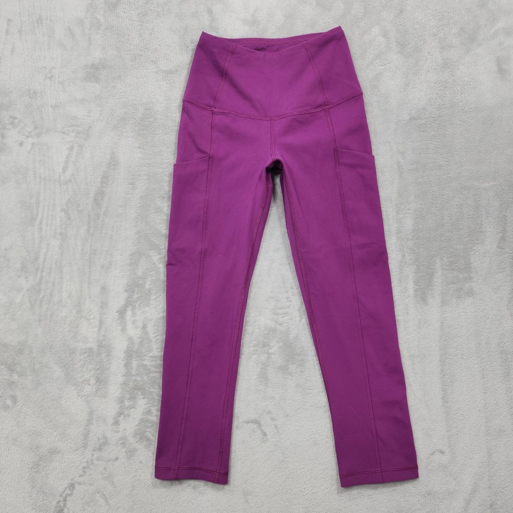 The North Face Leggings Womens XS Purple FlashDry Crop Pockets Yoga Gym Running